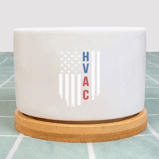 HVAC Technician US American Flag HVAC Mechanic Plant Pots