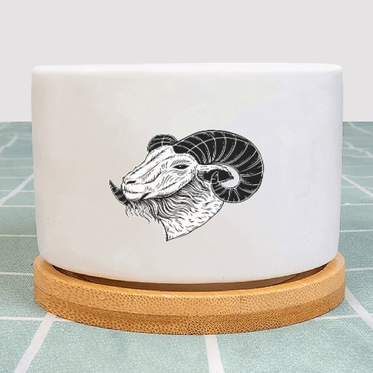 Baphomet Goat Devil Horn Head Plant Pots