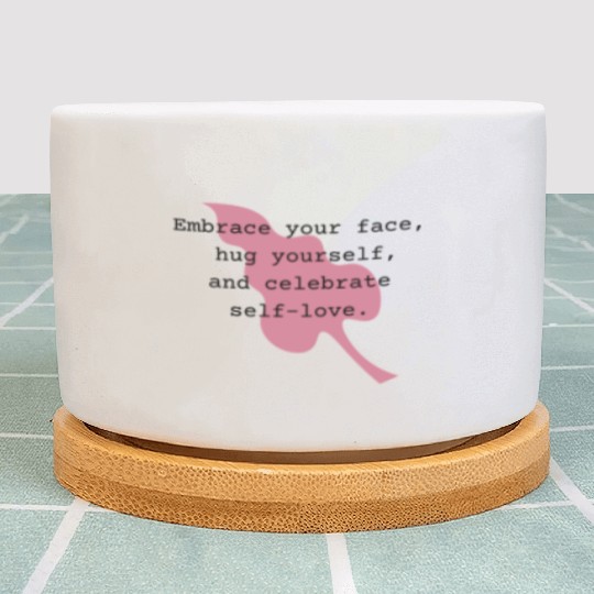 Self-Love Affirmation Leaf Design Plant Pots