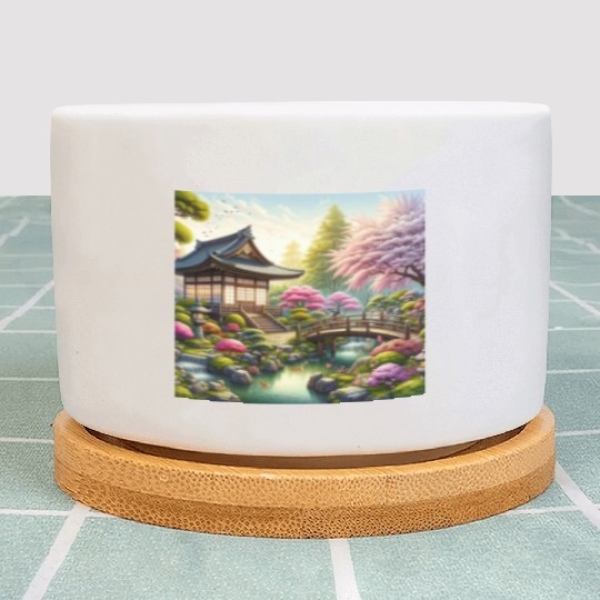 Spring Serenity in Japanese Garden Plant Pots