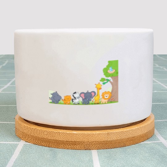 Multi zoo animals lion giraf elephant Plant Pots