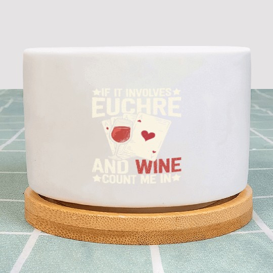 Euchre card game wine funny euchre Plant Pots