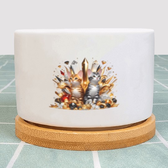 Bengal Kittens Beautiful Asian Cat Plant Pots