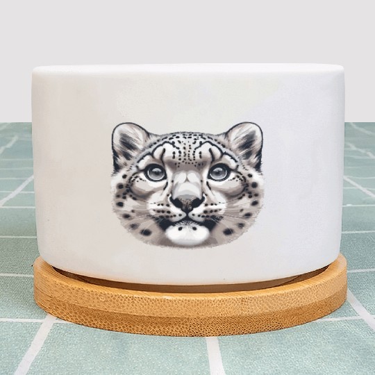 Snow Leopard Leopard White Leopard Plant Pots