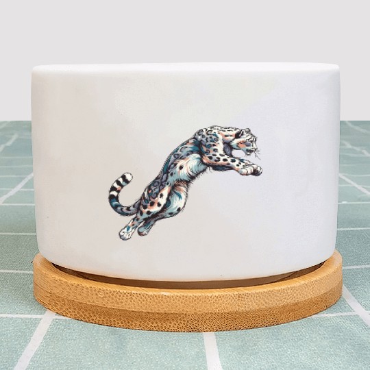 Snow Leopard Leopard White Leopard Plant Pots