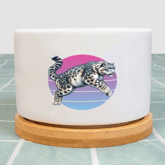 Snow Leopard Leopard White Leopard Plant Pots