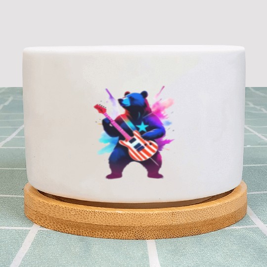 Merica Bear - Rock'n Out! Plant Pots
