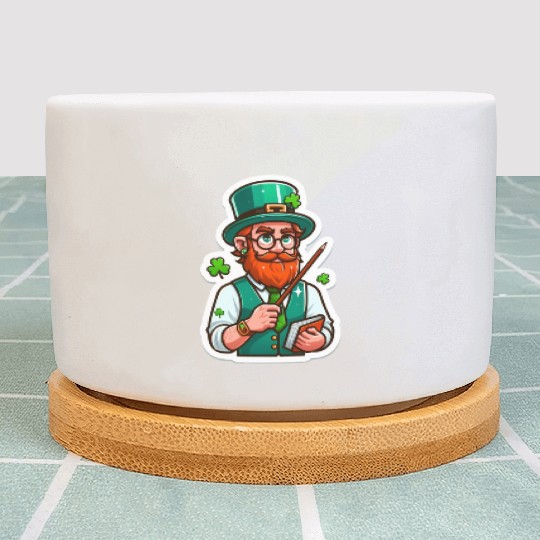 Irish bearded teacher, funny st patricks day Plant Pots