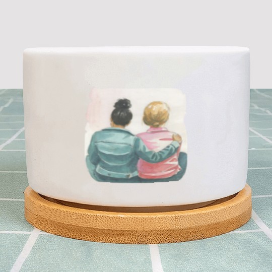 Watercolor Lesbian Couple Plant Pots