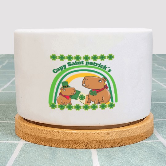 Capybara saint Patrick´s day Plant Pots