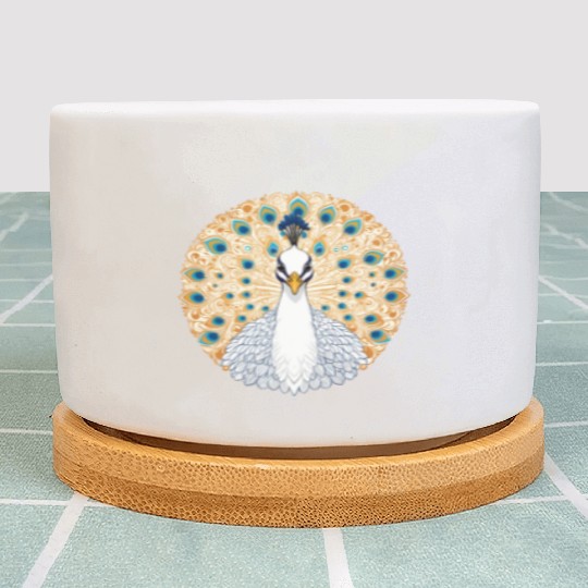 White Peafowl Plant Pots