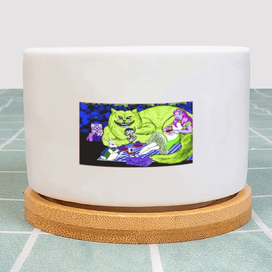 Alice in Picnic land Black (Light Version) Plant Pots