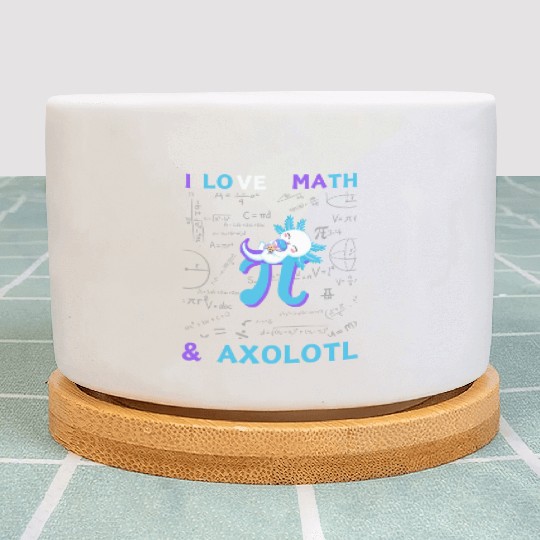 I Love Math And Axolotl For Math Enthusiasts. Plant Pots