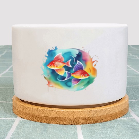Color splash zodiac: Pisces Plant Pots