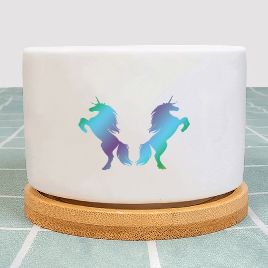 Unicorns blue green Plant Pots