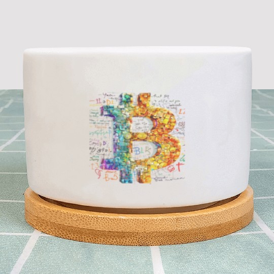 Pi day 3.14 Mathematical Equation Crypto Bitcoin Plant Pots
