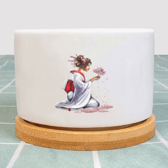 Japanese Samurai Girl Plant Pots