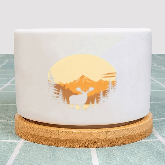 "Mountain Majesty Moose Sunset" Plant Pots