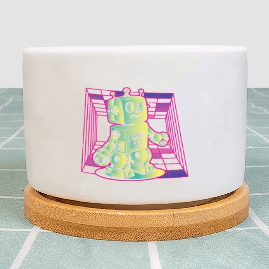 Robot Retro Vintage Robotics Technology Plant Pots