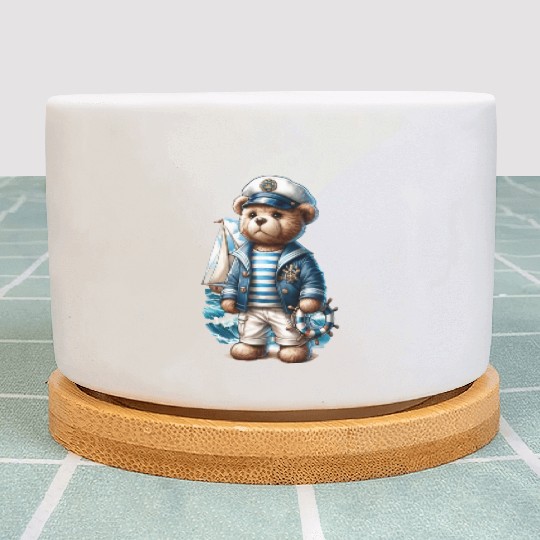 Adventurous Teddy Bear Sailing Plant Pots