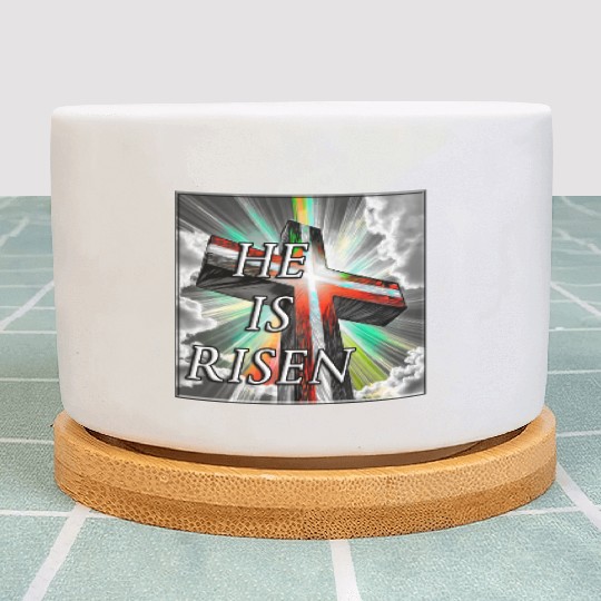 Cross, He is Risen - 1 Plant Pots