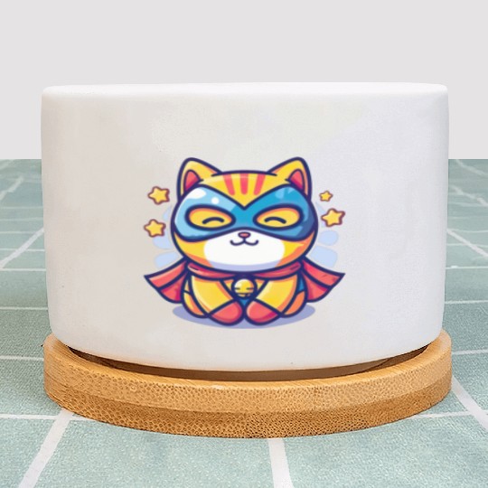 Superhero Kawaii Cat Plant Pots