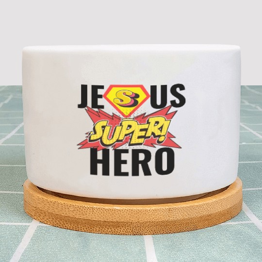 Jesús Superhero Religión Christ. Plant Pots