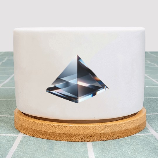 Reflective Glass Pyramid Plant Pots