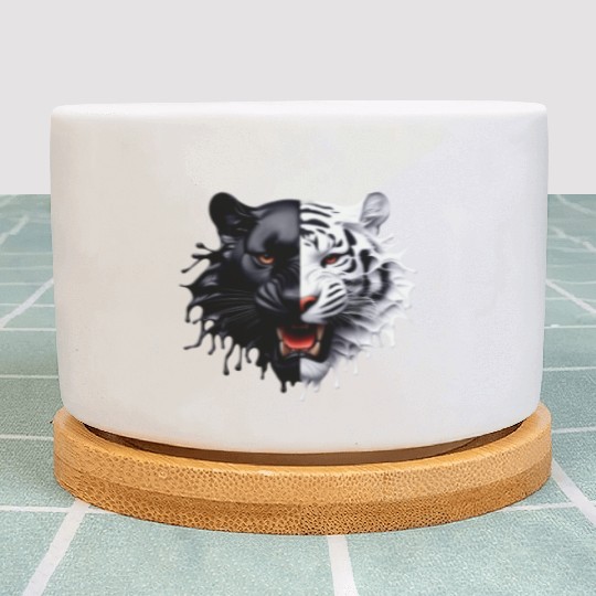3D realistic black panther & Leopart Design Plant Pots