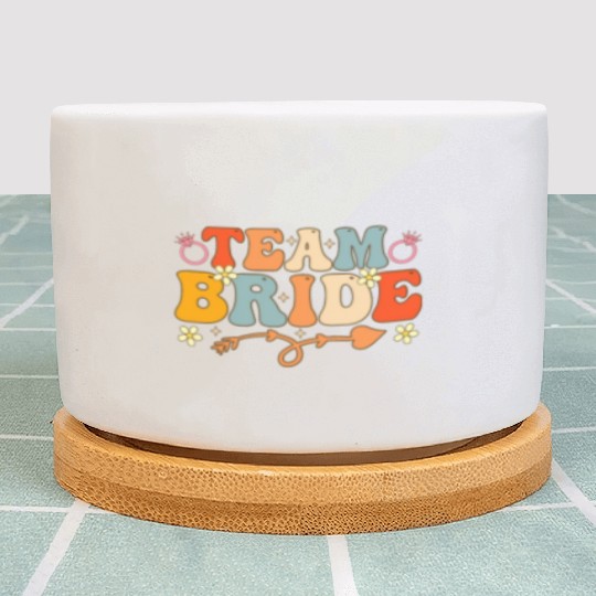 Team Bride Groovy Bridal Party Bachelorette Party Plant Pots