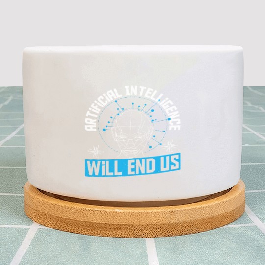 Cyborg AI Robot Engineer Prompt Engineer Plant Pots