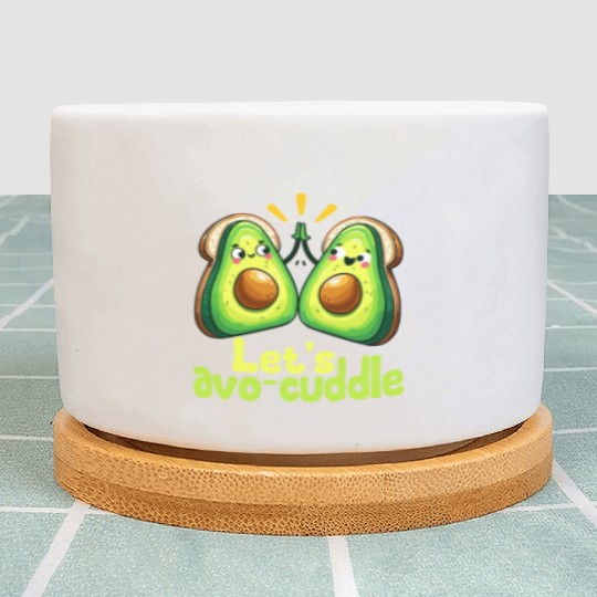 Let's Avo-Cuddle Cute Avocado Love Plant Pots