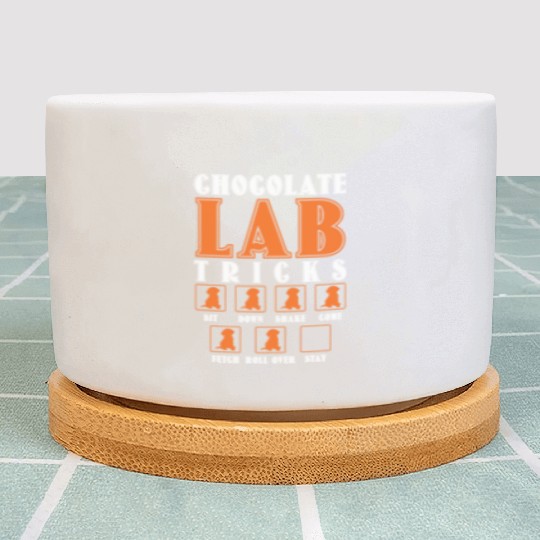 Brown Labrador CHOCOLATE LAB TRICKS Stubborn Plant Pots