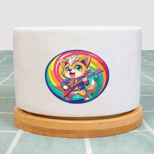 Electro Pup Jam: Rainbow Riff Plant Pots