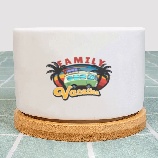 mini bus on a family vacation trip Plant Pots