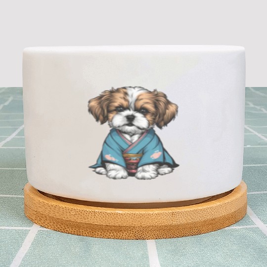 Shih Tzu In Kimono Plant Pots