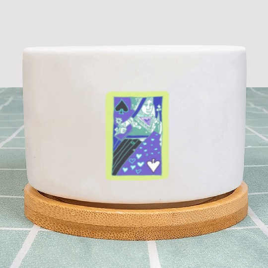 Colourful Queen Of Spades Playing Card Plant Pots