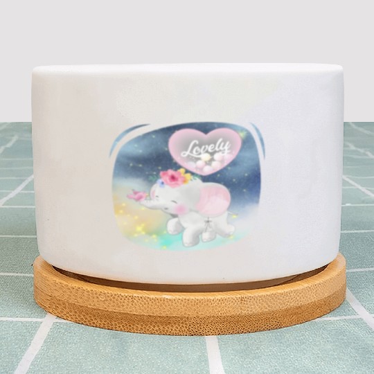 Lovely Elephant And Bird Walking Up Using Balloon Plant Pots