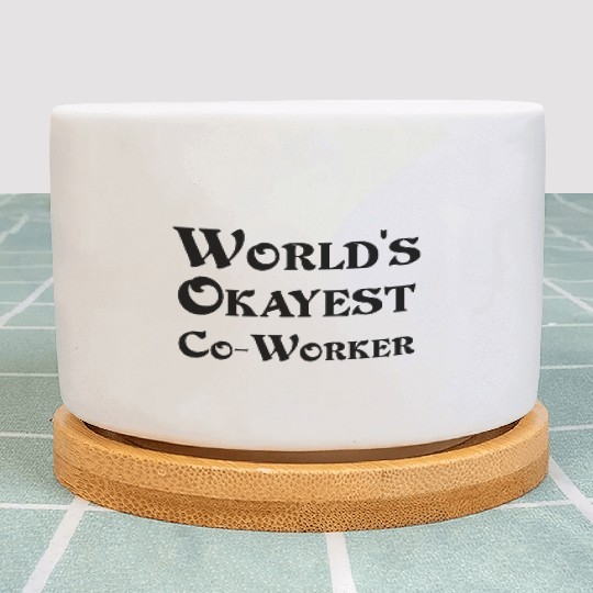 World s Okayest Co Worker Plant Pots