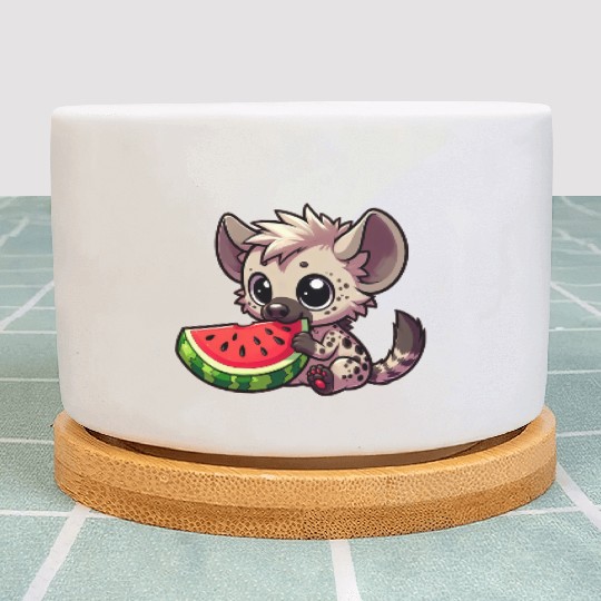 Hyena with Watermelon Summer Fruit Plant Pots
