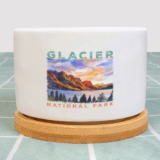 Glacier National Park Retro US Montana Parks Plant Pots