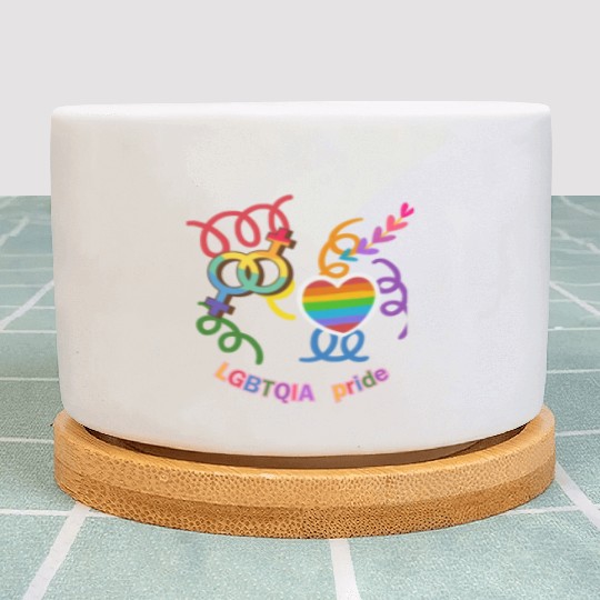 LGBTQIA+ Pride Rainbow Heart Plant Pots