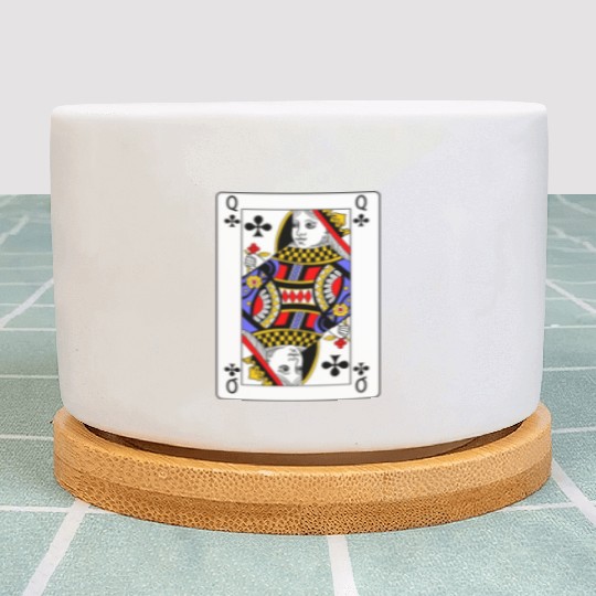 Queen of Clubs Playing Card Plant Pots