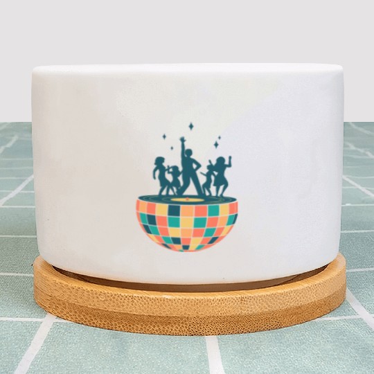 Disco ball - Dancing - Groovy - Clockwork Elements Plant Pots