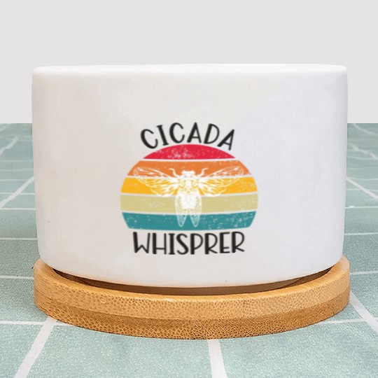 Cicada Whisprer, Retro Sunset Summertime 80's 90's Plant Pots