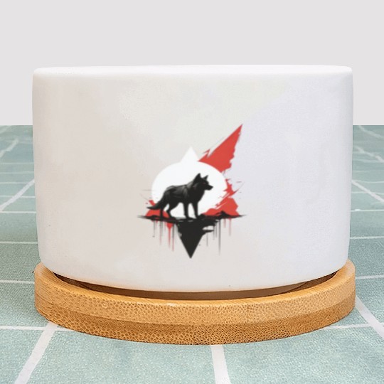Tribal Wolf Totem Plant Pots