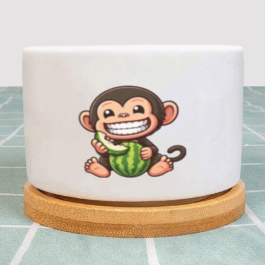 Monkey chimpanzee melon watermelon honeydew melon Plant Pots