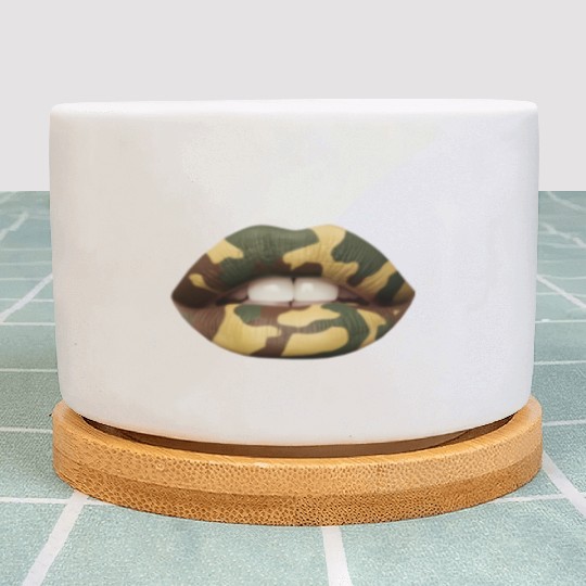 Camo Lips Plant Pots