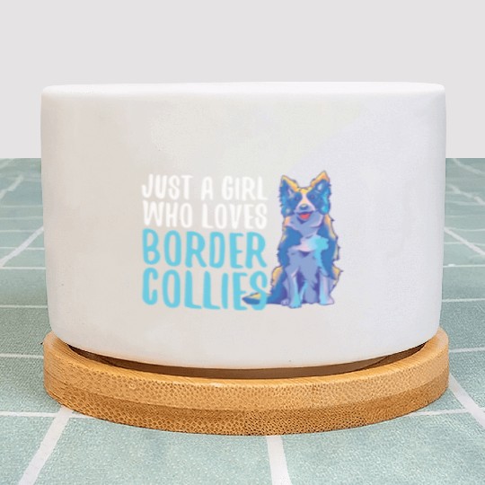 Unique Border Collie Design For Dog Enthusiasts Plant Pots