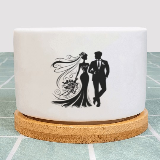 Bride Groom Plant Pots